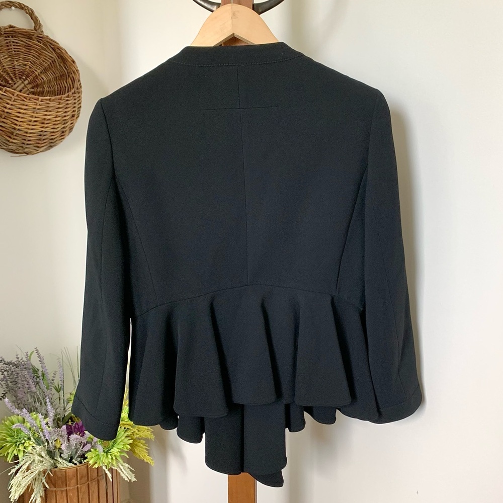 Rare GIVENCHY Black Peplum Jacket Silver Zippered Blazer Italy IT 44 / US MED - Picture 5 of 16